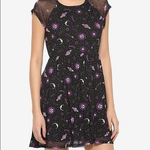 Hot Topic mesh, layered Celestial print dress